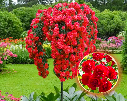 Højstammede rose Scarlet